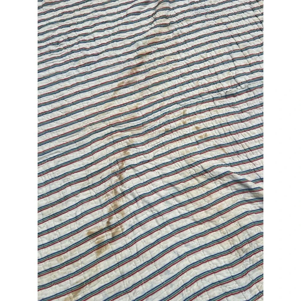 Antique Lone Star Quilt Nice Early Fabrics 70x81 Scrappy As Is
